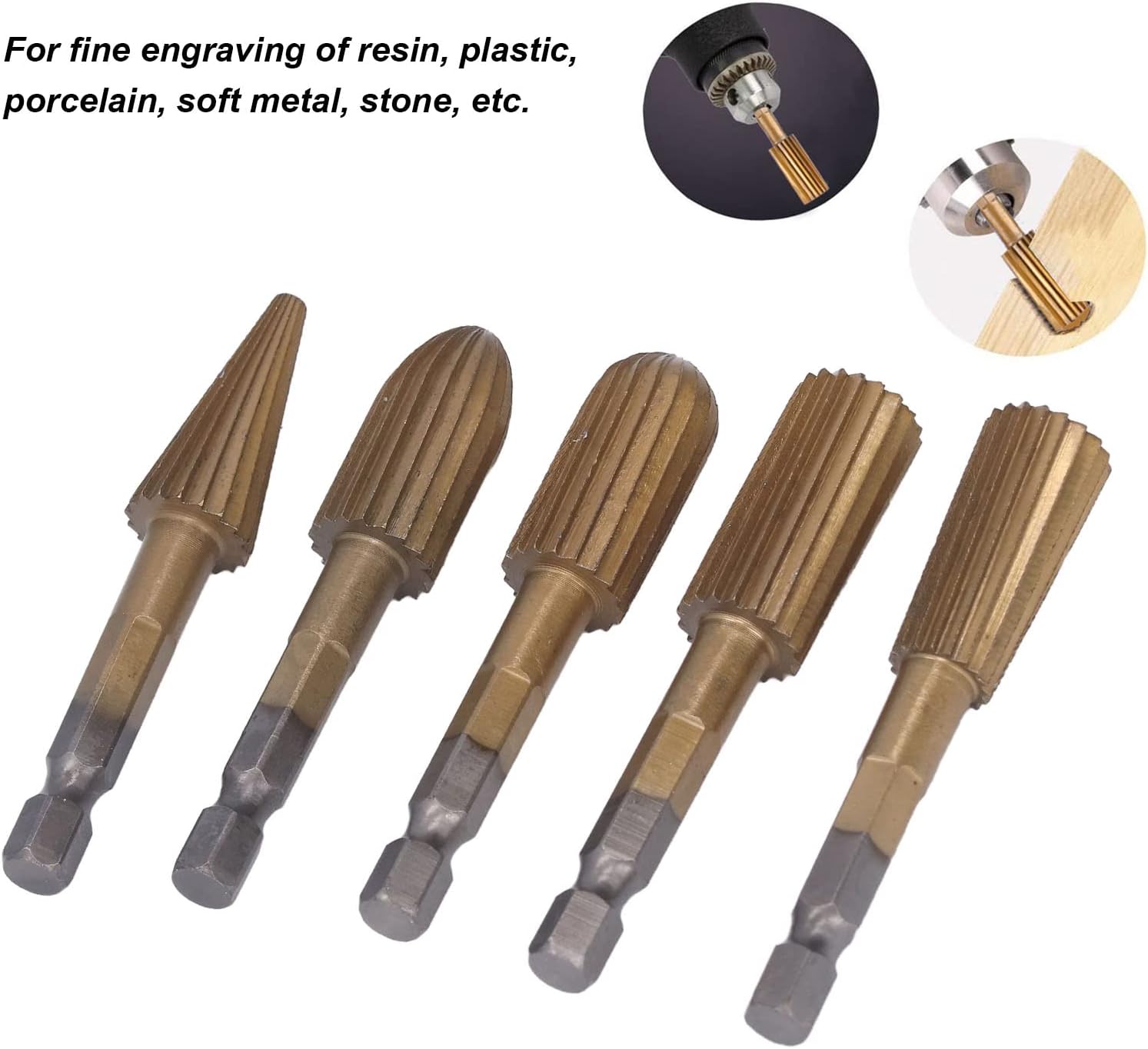 5-Piece HSS Rotary Burr Set: The Ultimate Precision Woodworking & Carving Kit