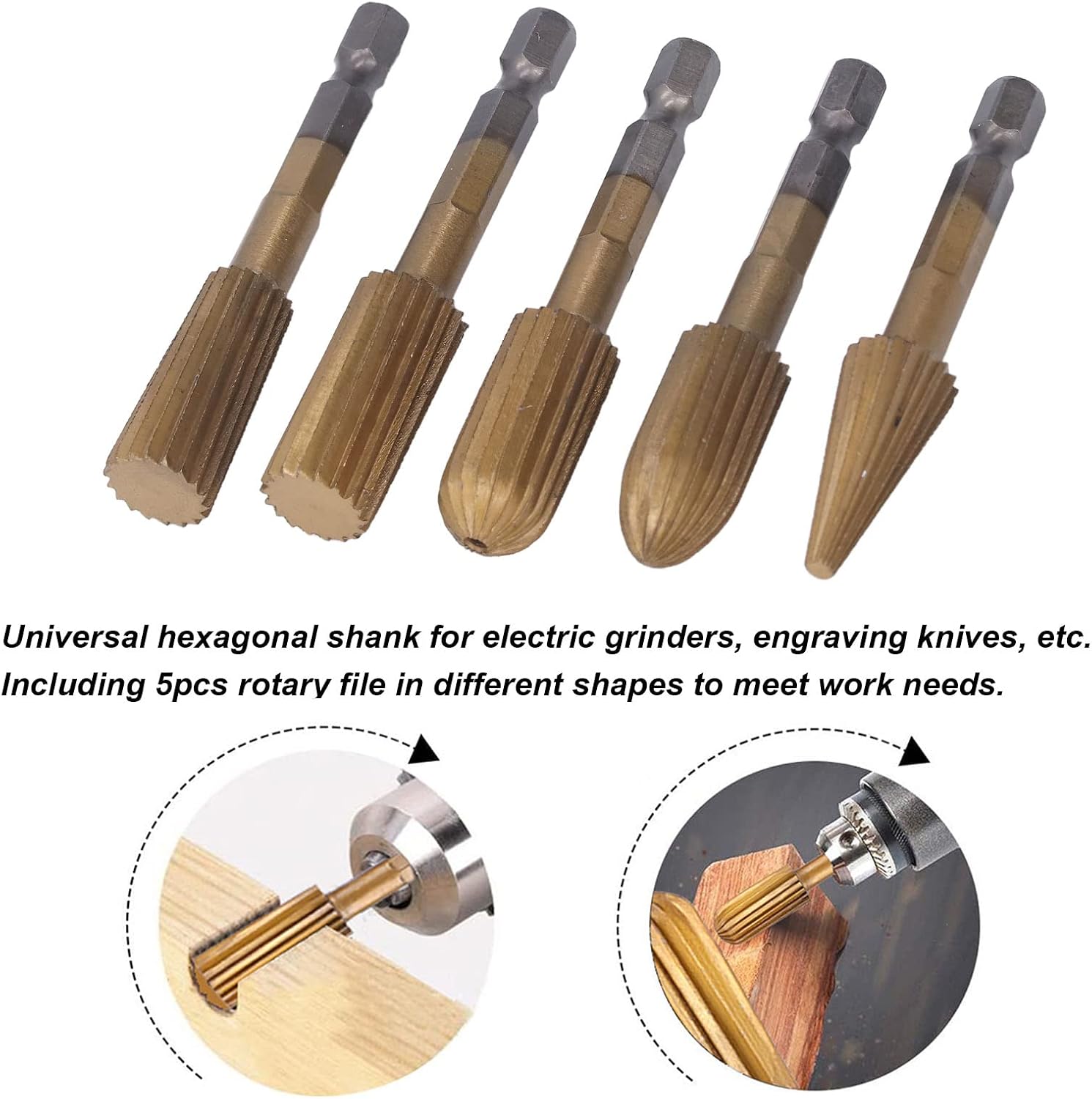 5-Piece HSS Rotary Burr Set: The Ultimate Precision Woodworking & Carving Kit