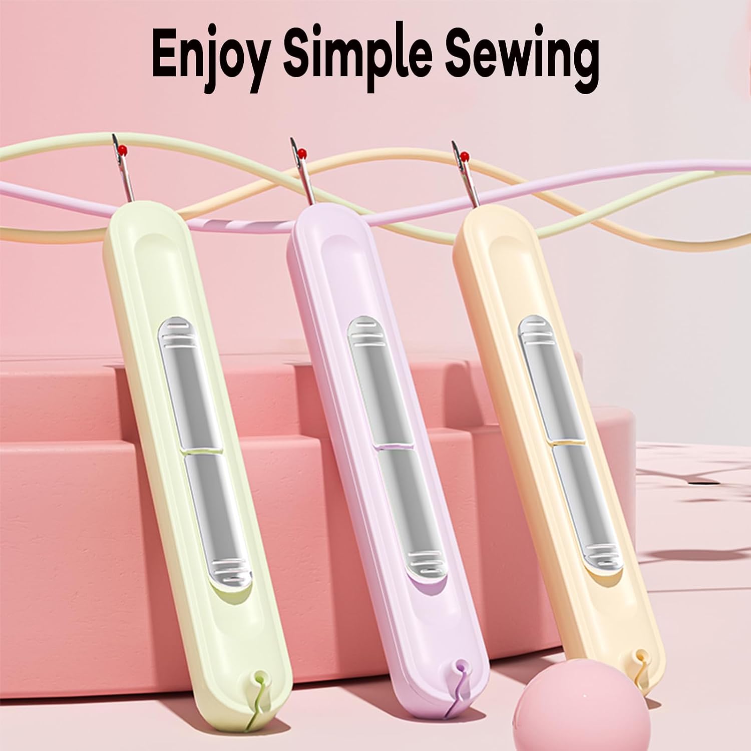 3-Pack Premium 2-in-1 Automatic Needle Threader & Seam Ripper Tool