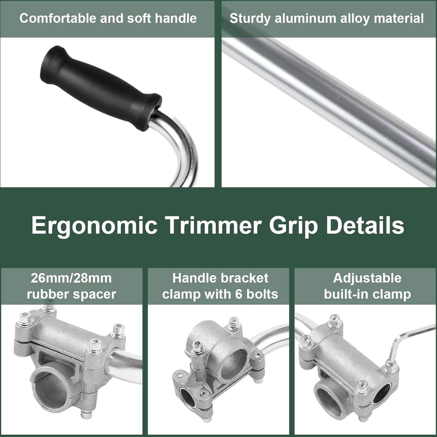 Grass Trimmer Handle, Aluminum Trimmer Handle with Bracket Clip, Multifunctional Garden Trimmer Handle, Power Tool Accessories Grass Trimmer Handle, Aluminum Trimmer Handle with Bracket Clip, Multifunctional Garden Trimmer Handle, Power Tool Accessories