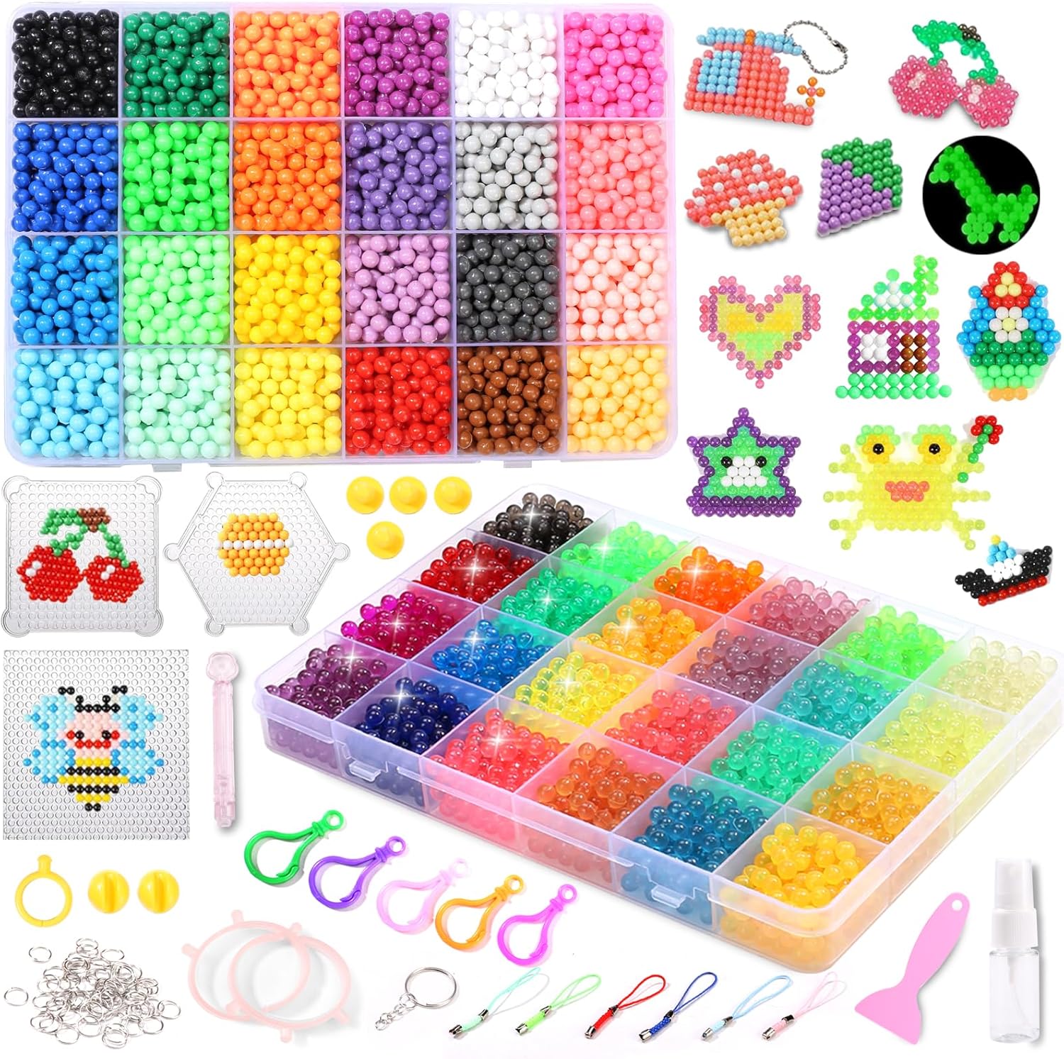 Aqua Water Mist Magic Beads Kit – 2200/3000Pcs No-Iron Fuse Bead Craft Set for Kids