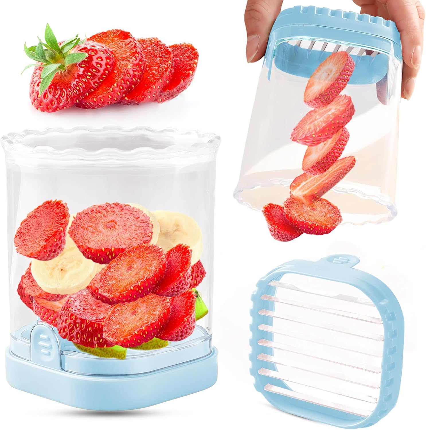 Creative Strawberry & Fruit Slicer - Detachable Cutter with Push Plate