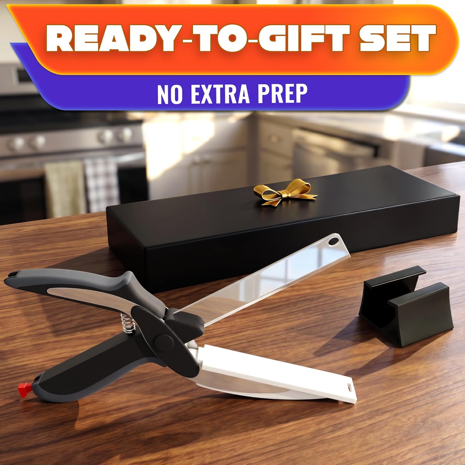 Stainless Steel Kitchen Scissors 2 In 1 Cutting Board Chopper Fruit Vegetable Multifunctional