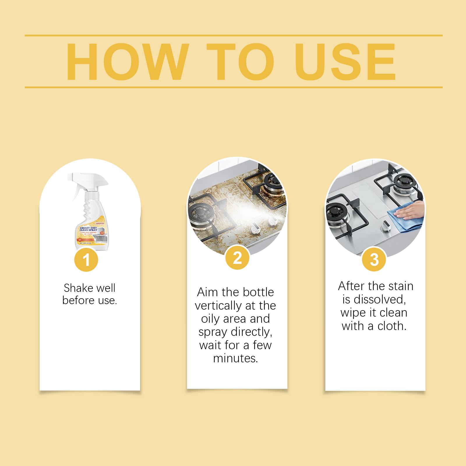 Heavy Duty Kitchen Cleaner Degreaser Spray Multi-Purpose Removes Oil Grease Food Stains Quick Clean for Stove Oven Range Hood Sink