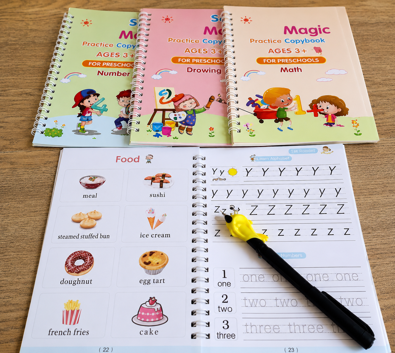 WriteMagic — Reusable Handwriting Practice Kit for Kids | 4 Books + Pen Set | Best Gift for Kids