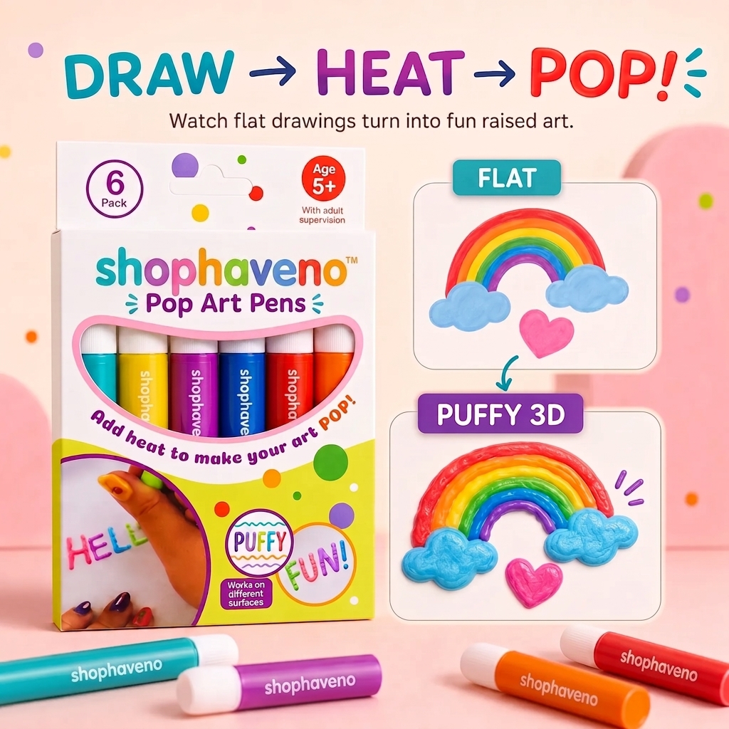 shophaveno™ 3D Relief Art Pen – Turn Flat Drawings Into Touchable 3D Art
