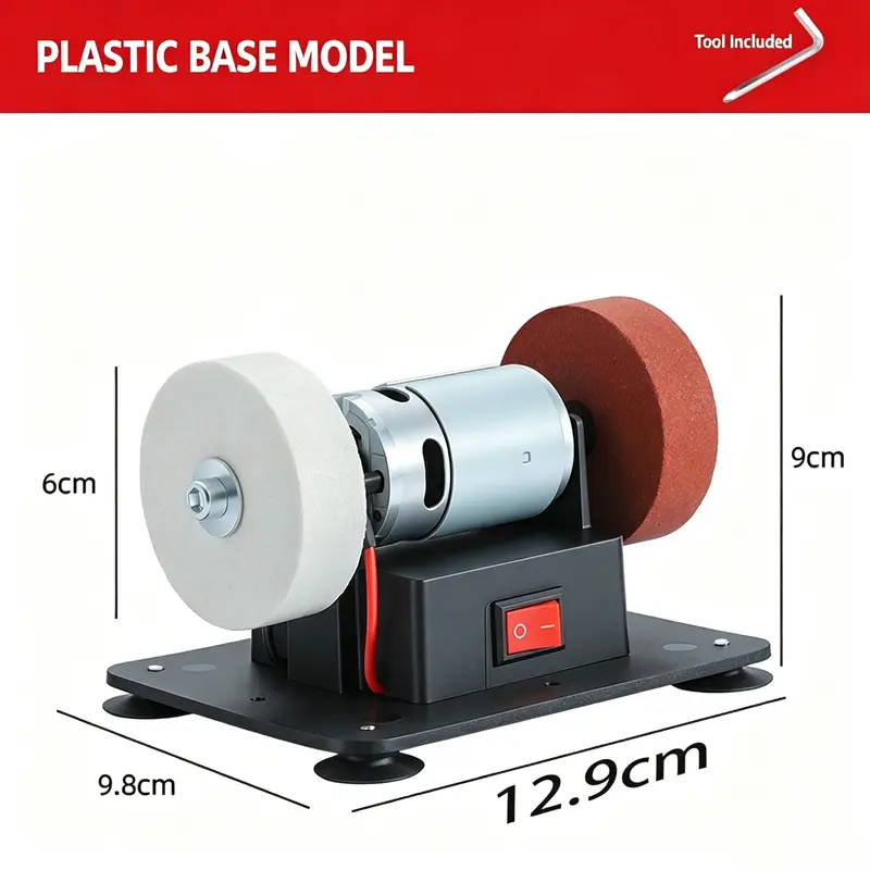 100W Mini Bench Grinder – Variable Speed Precision Grinding Tool for DIY & Metalworking
