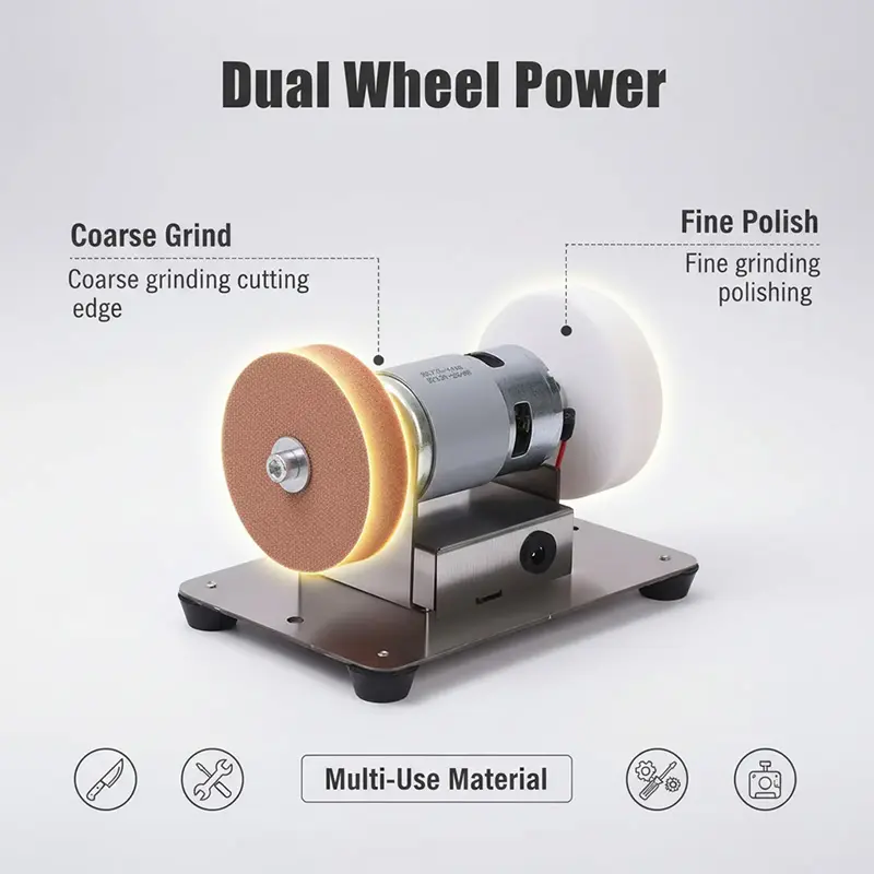 100W Mini Bench Grinder – Variable Speed Precision Grinding Tool for DIY & Metalworking
