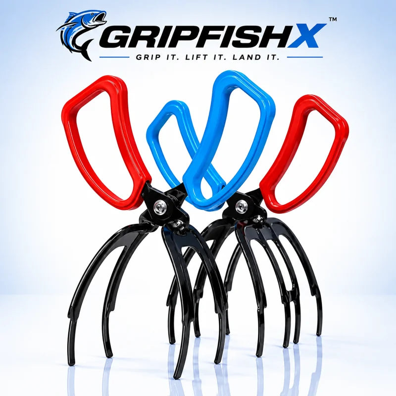 Hands-Free Metal Fish Gripper - Large/Small Size 21cm(8.3") with Built-in Cutter | Non-Slip Handle, No-Touch Catch & Release
