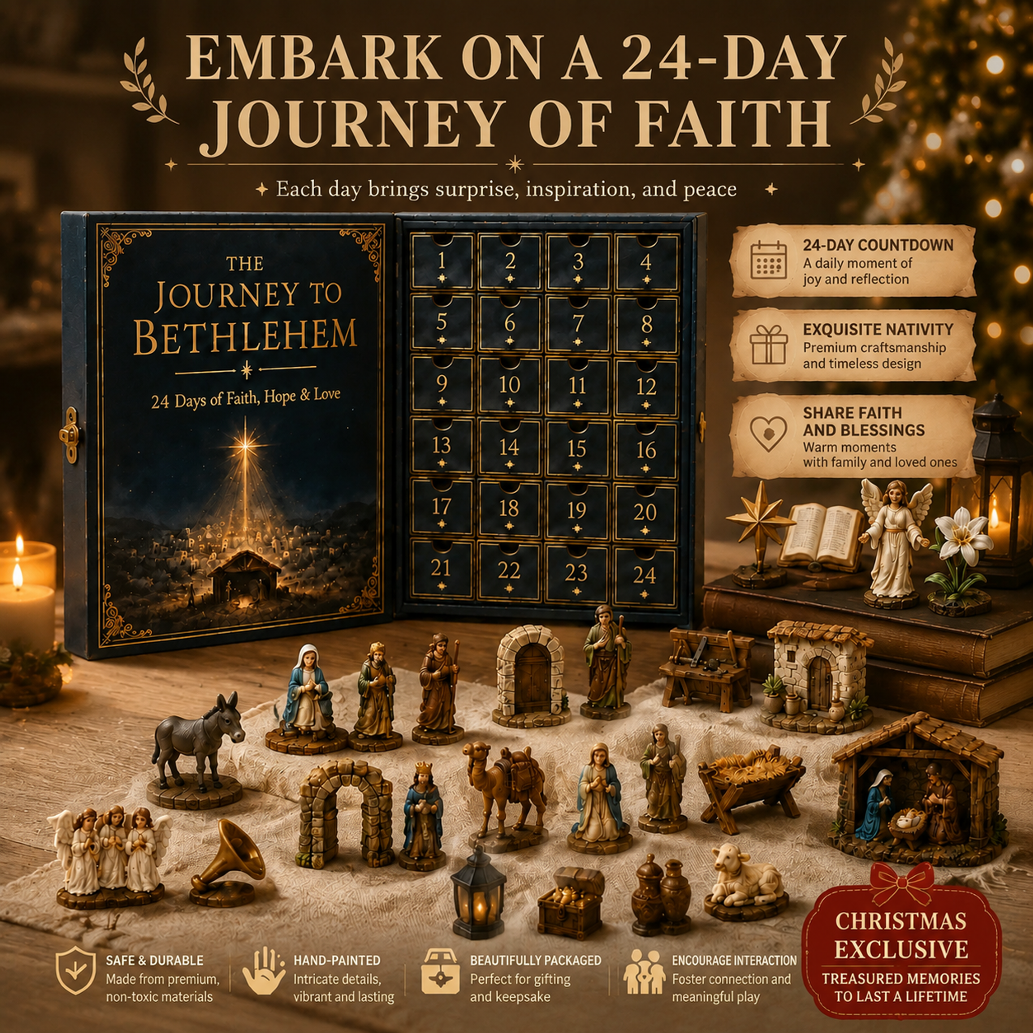 🎉🇺🇸 Limited Edition! 🔥 Only 250 Available! 🌟The Journey to Bethlehem Advent Calendar 2026 - Mystery Box