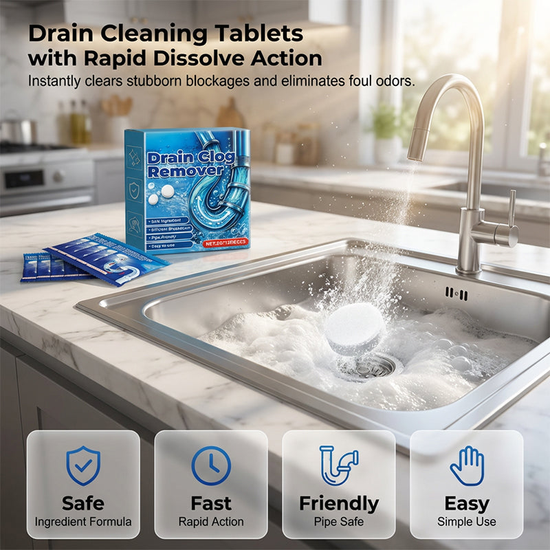 📢📢BUY 2 GET 3 FREE⏰Effervescent Drain Clog Remover Tablets🧼