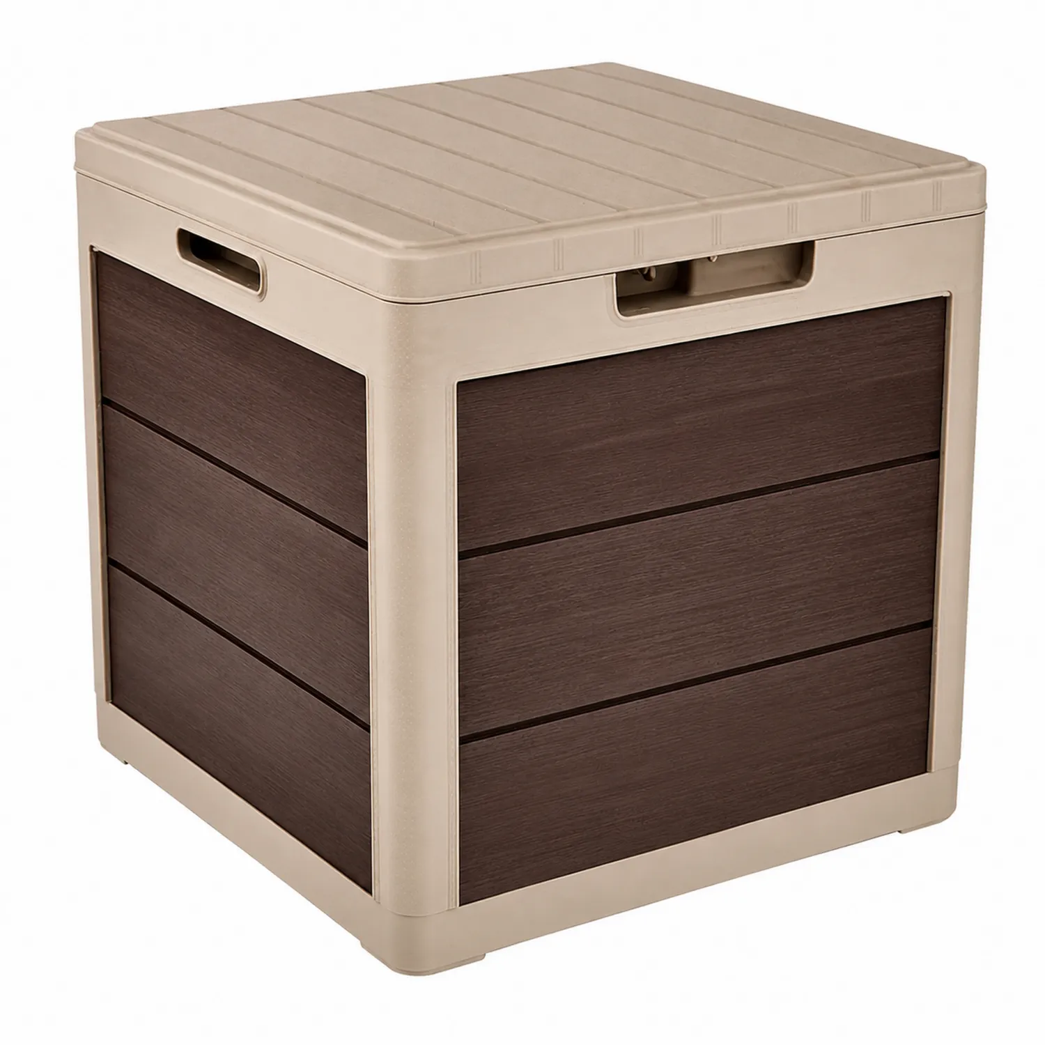 Contenitore Quadrato in Plastica e Legno Composito