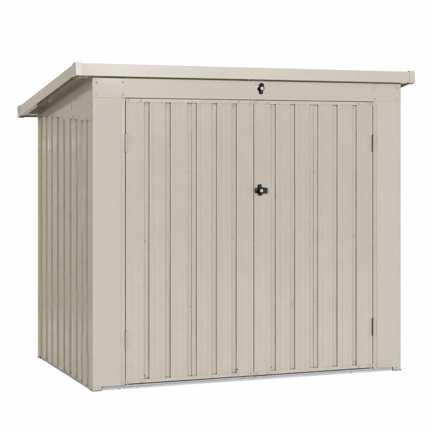 Capanno in Metallo Galvanizzato con Doppia Porta Beige 200x150x180 cm