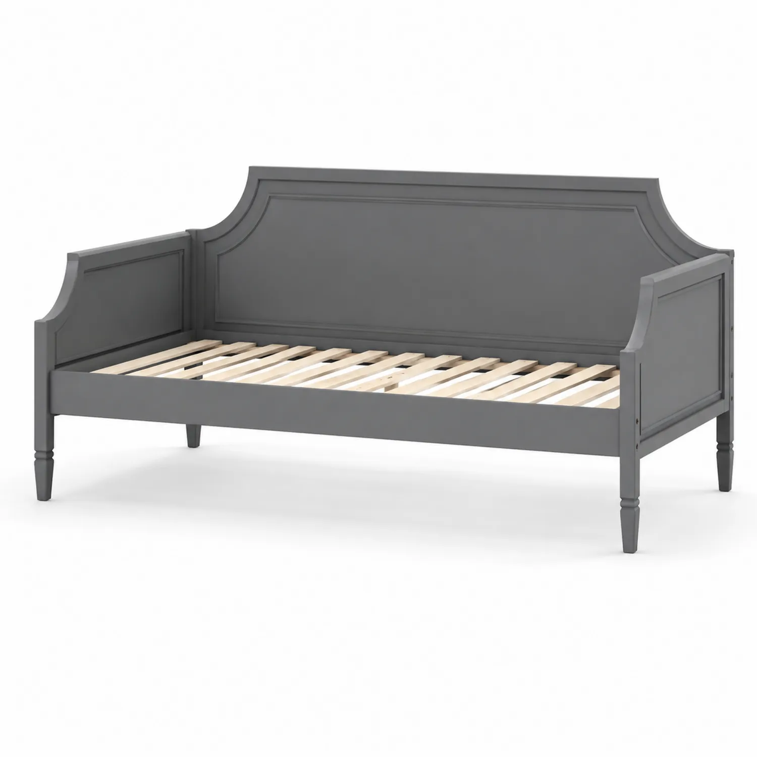 Divano Letto in Legno Massello Grigio 205x96x89 cm