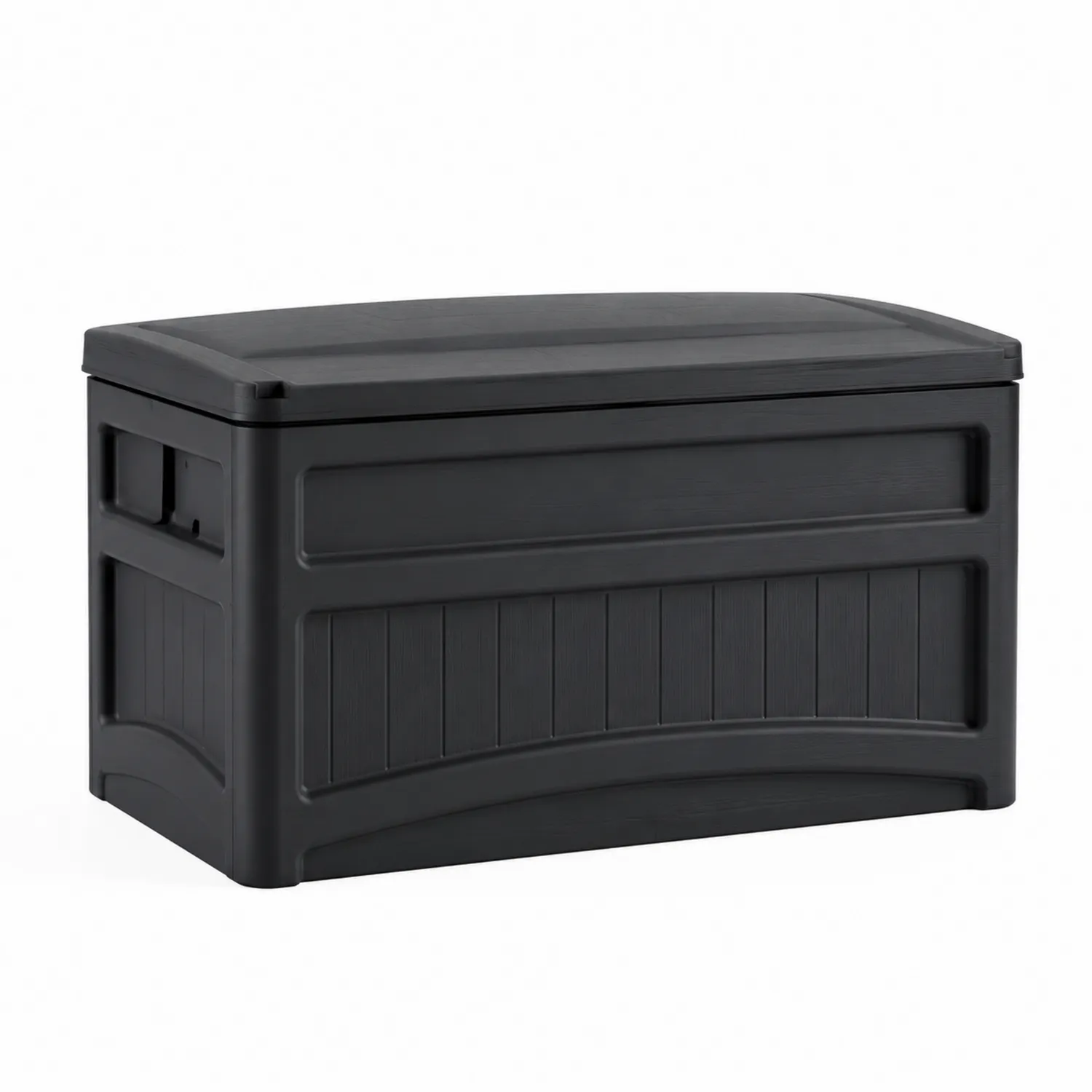 Contenitore rettangolare in plastica nero con coperchio 120x60x50 cm