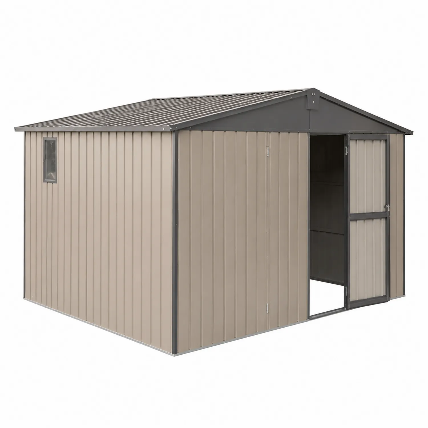 Capanno portaoggetti in acciaio beige 320x240x210 cm