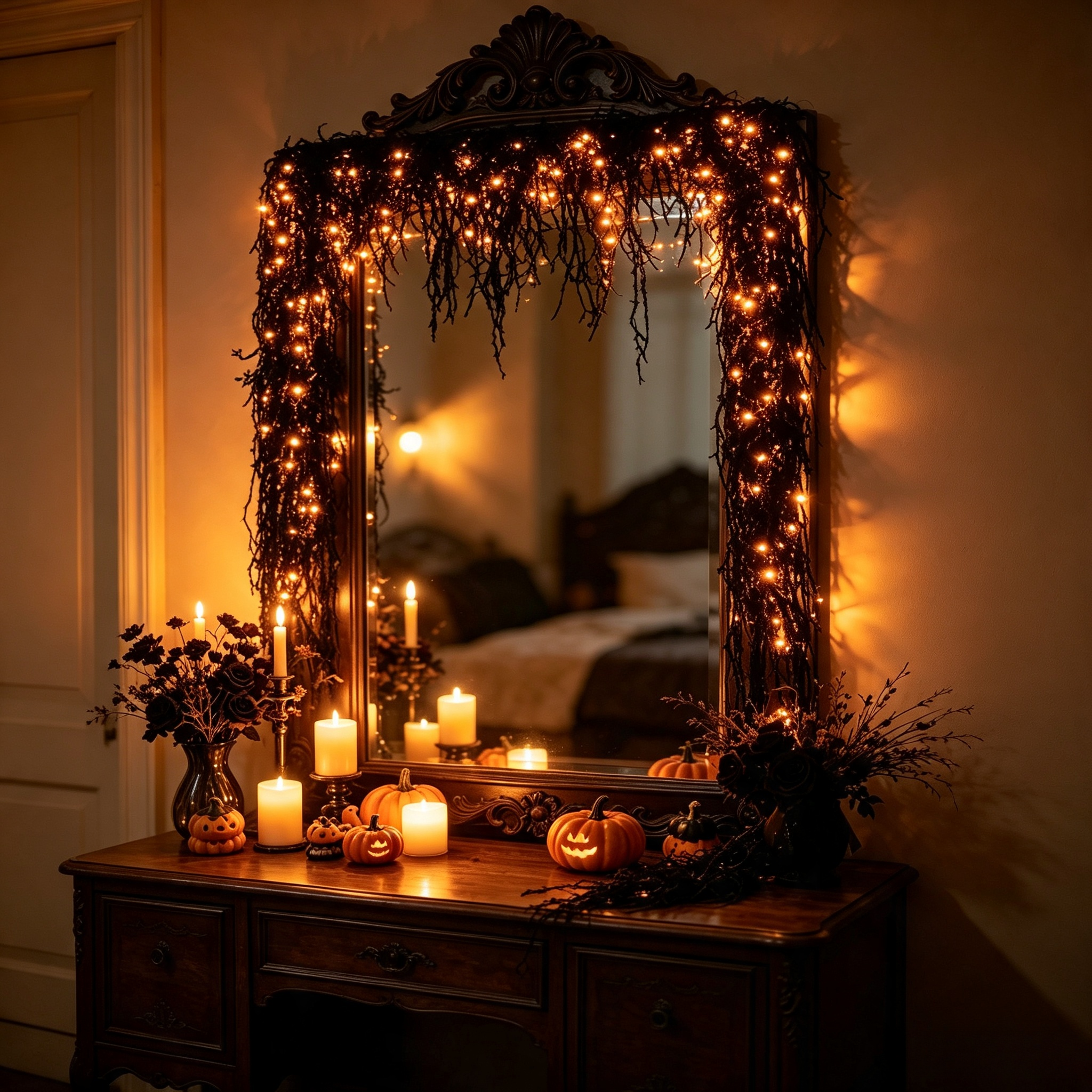 🎃 Spooky Chic: Halloween Fireplace Decor Set 👻