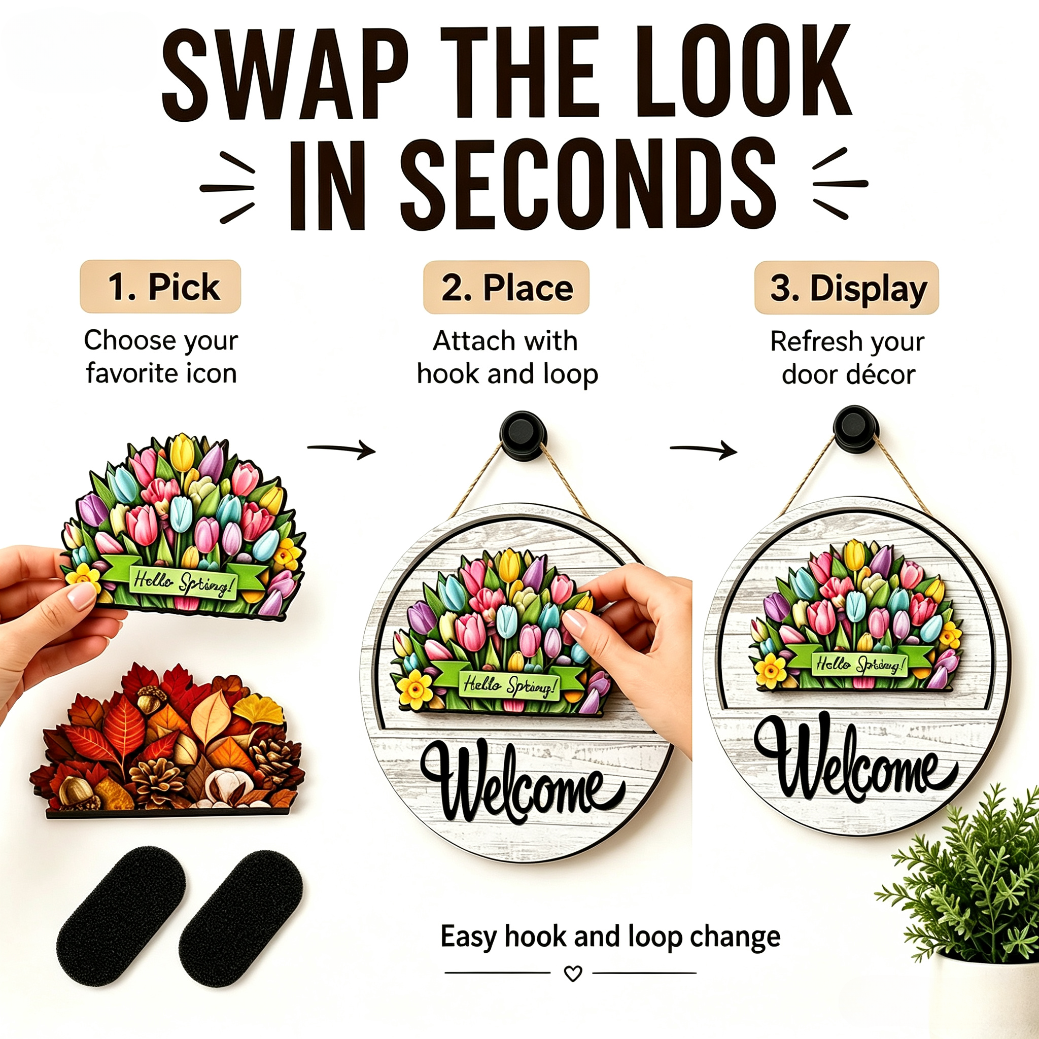 🔥 LIMITED-TIME 50% OFF — 16 Pcs Interchangeable Welcome Sign for Front Door