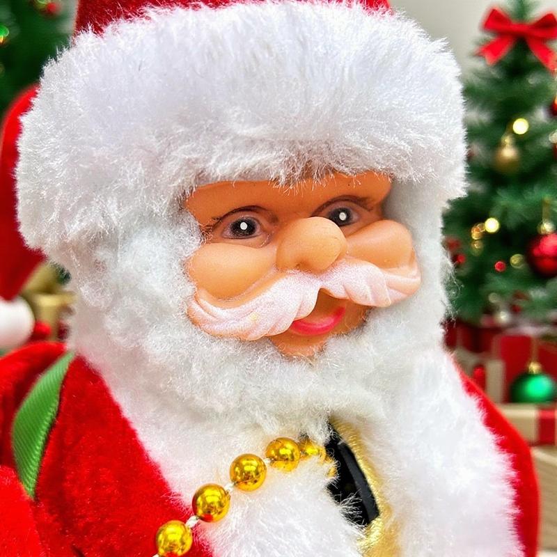 Classic Climbing Beads Santa Claus, Christmas Decorations, Battery Operated, Plastic Holiday Hanging Decorations, Batteries Provide Your Own, Suitable for Home, Kitchen, Mantelpiece, Window, Party Supplies.