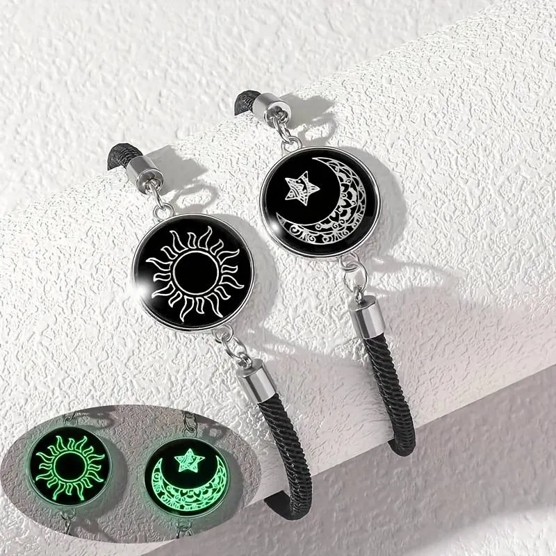 🔥 2-Pack  Sun & Moon Bracelets – Luminous Couples Jewelry for Long-Distance Love