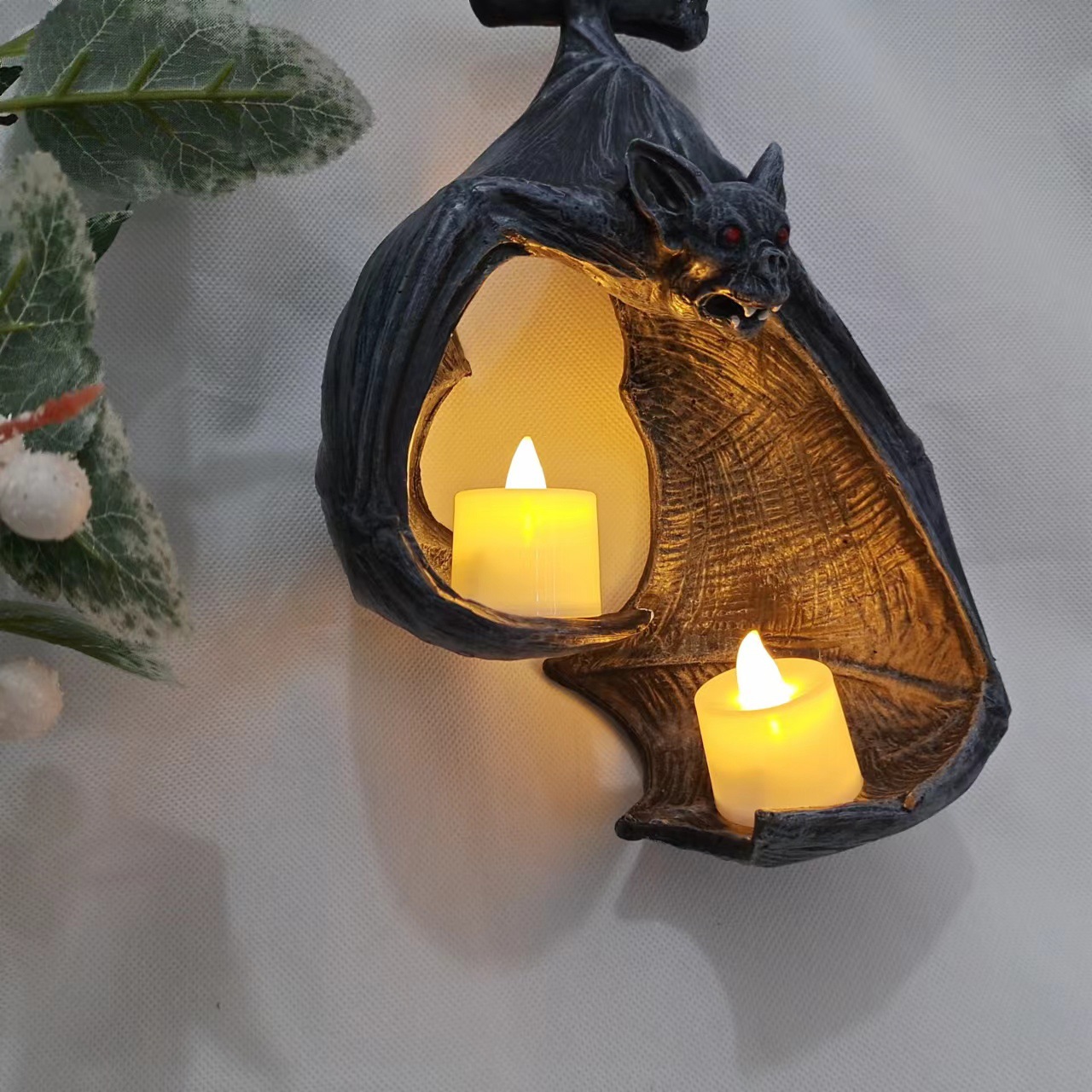 🔥HOT SALE - 49% OFF 🔥Halloween LED Bat Wall Candle Holder (Free Shipping for 2 or More)