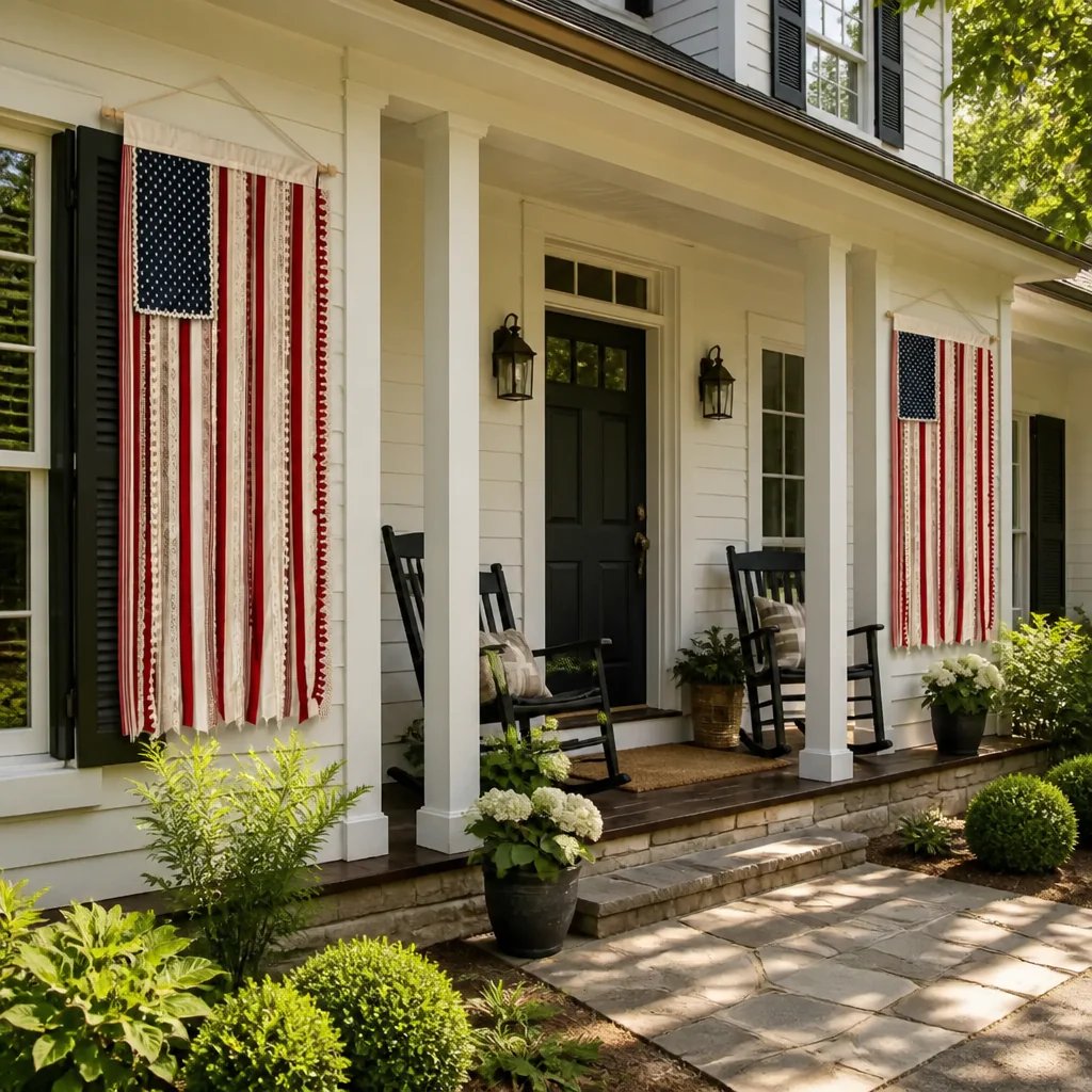 4 x 2.3 Ft Lighted Rag American Flag Banner - 🎉 USA 250th Celebration