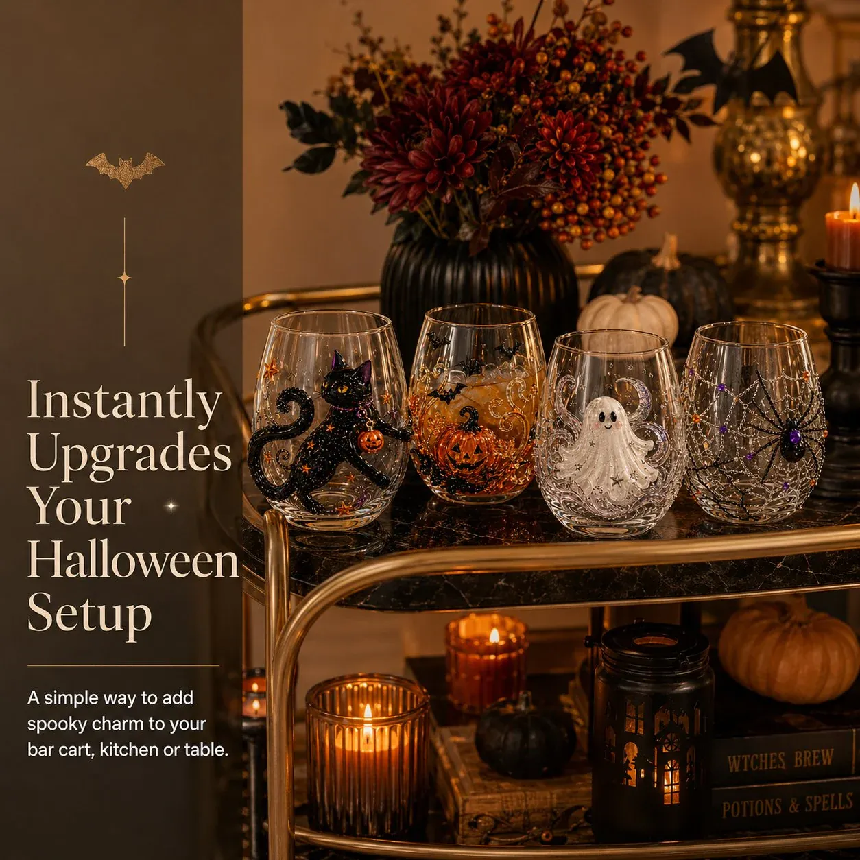 🔥LAST DAY 49% OFF - 🎃 3D Halloween Artisan Glass Cups, Festive Parties & Cozy Fall Home Bar Vibes