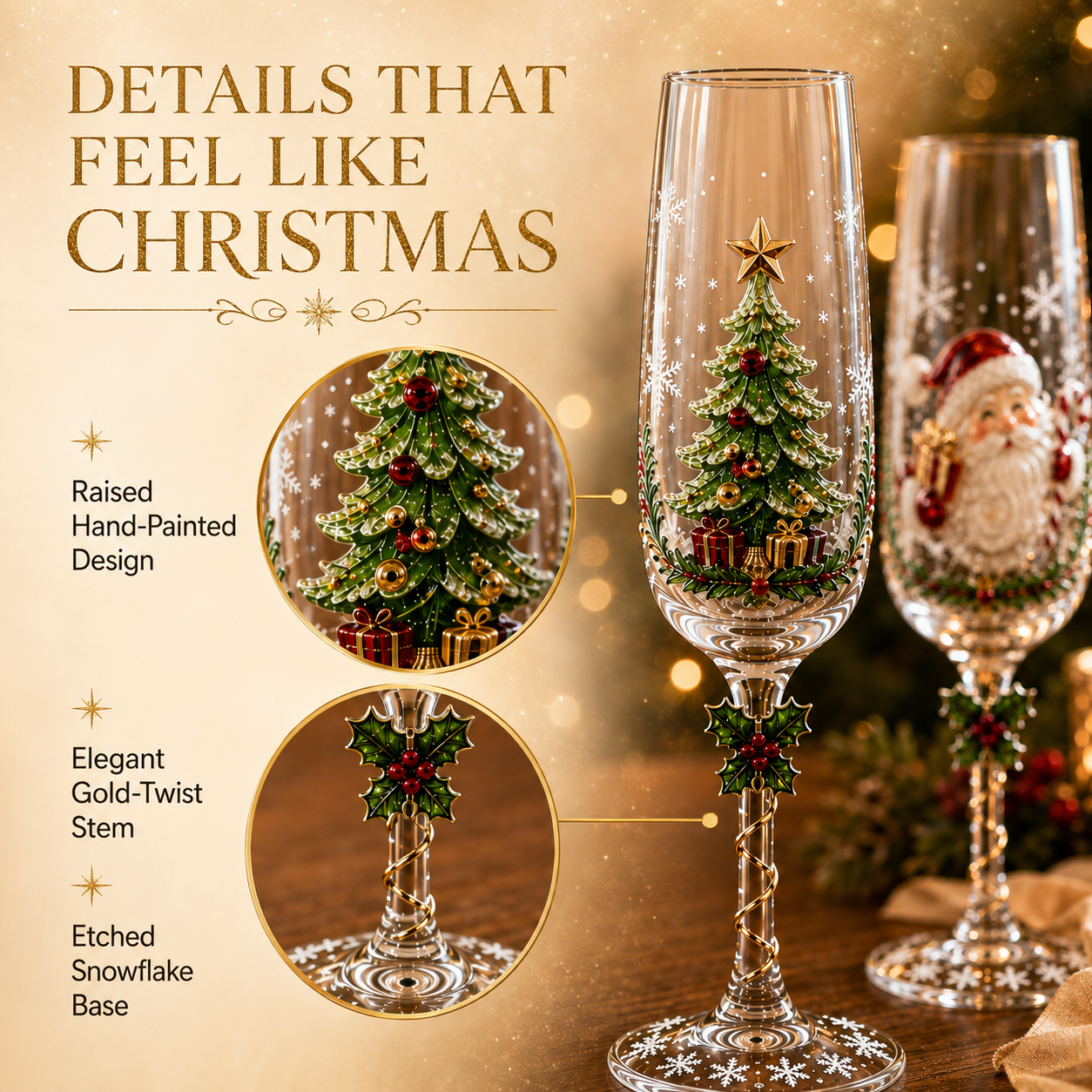 Christmas wine glass specifications