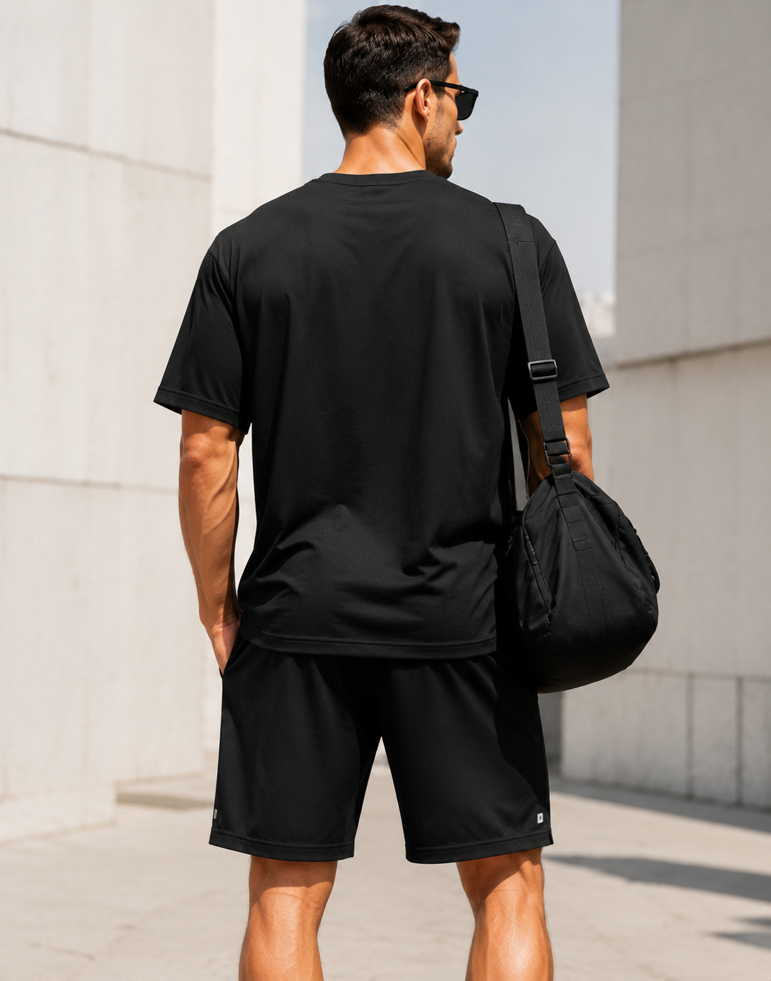 Men's Performance 2-Piece Set - 5-Pack Textured Tee & Shorts