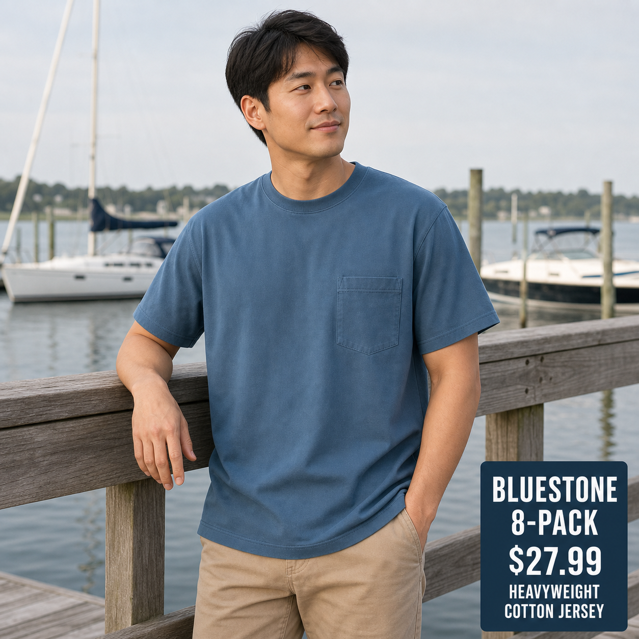 Bluestone heavyweight pocket T-shirt front view