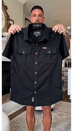 Men's Summer Outdoor Casual Short-Sleeve Work Shirt - shirt shown on model