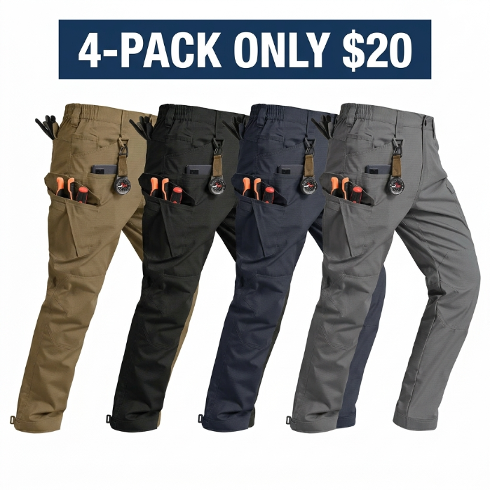 Men's Flex Stretch Tactical Pants, Water Resistant Ripstop Cargo Pants