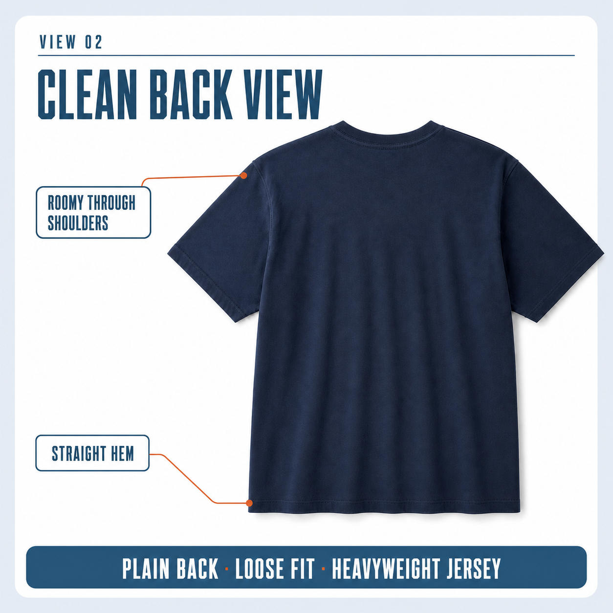 Clean back view of the loose-fit heavyweight pocket T-shirt
