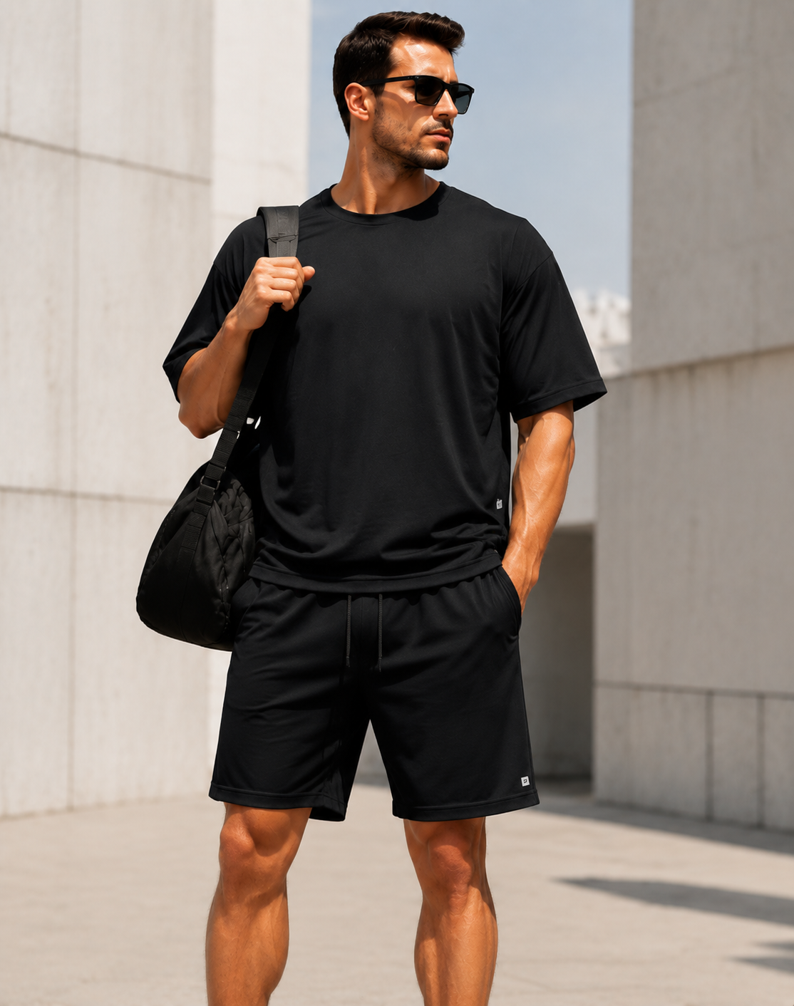 Men's Performance 2-Piece Set - 5-Pack Textured Tee & Shorts