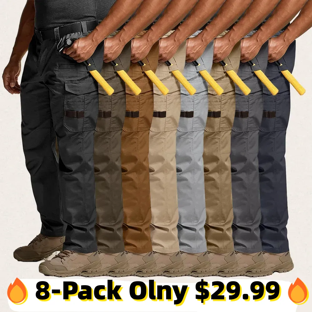 Men's Ripstop Outdoor Work Pants with Pockets