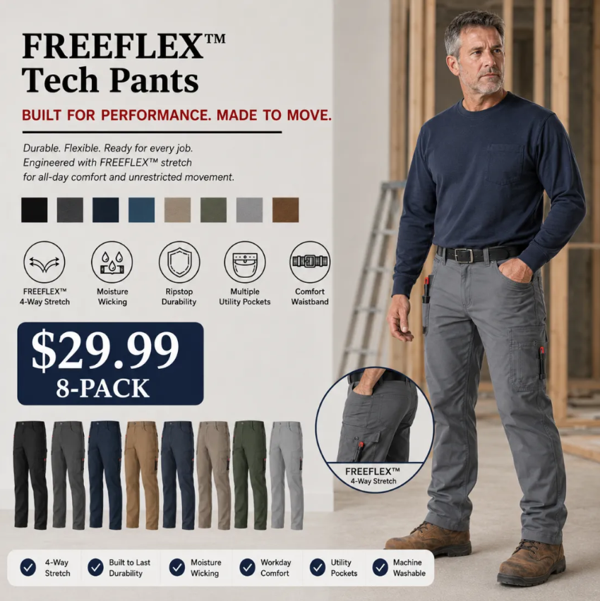 Men's Stretch Multi-Pocket Work Pants, 8- or 12-Pack product image 2