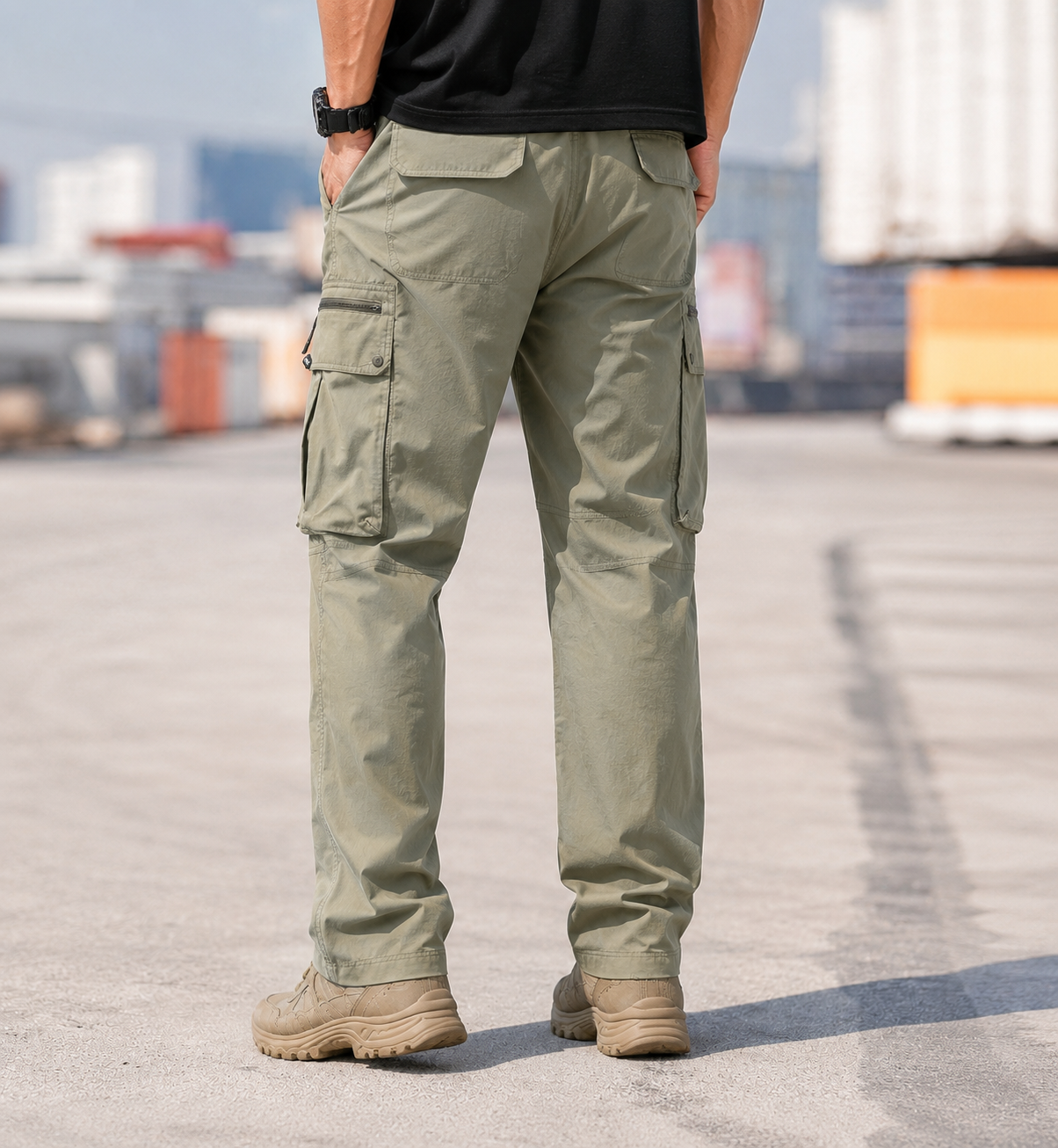 Cargo pants back model view