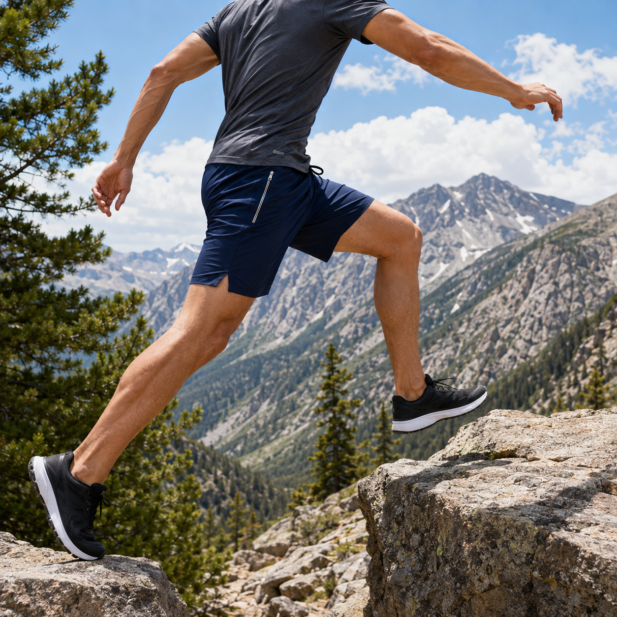 Men’s Drawstring Elastic-Waist Athletic Shorts