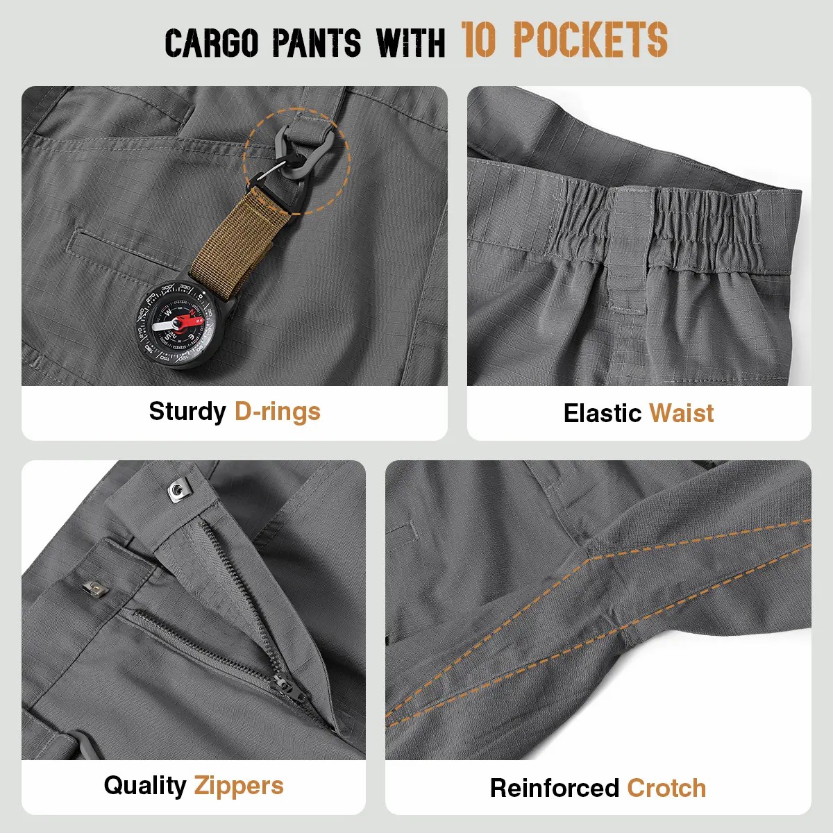 Ripstop tactical pants fabric detail