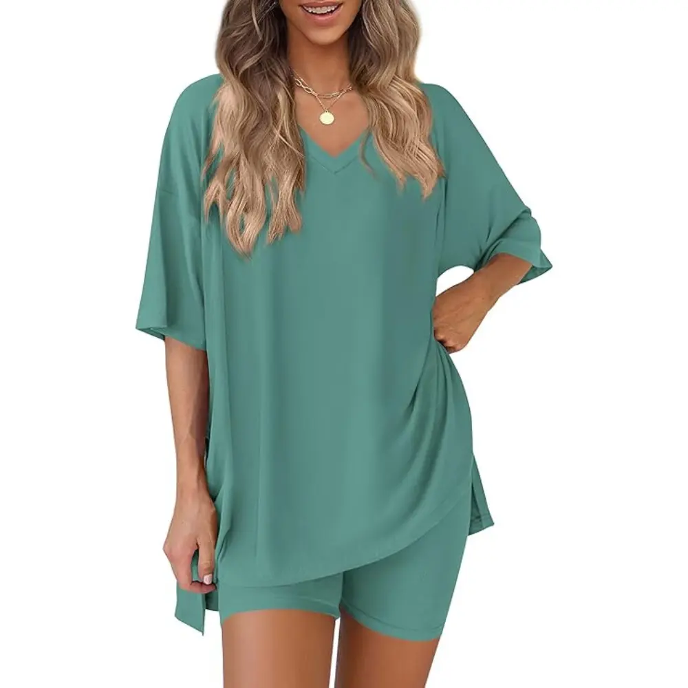 Women's oversized tee and biker shorts set gallery view 33