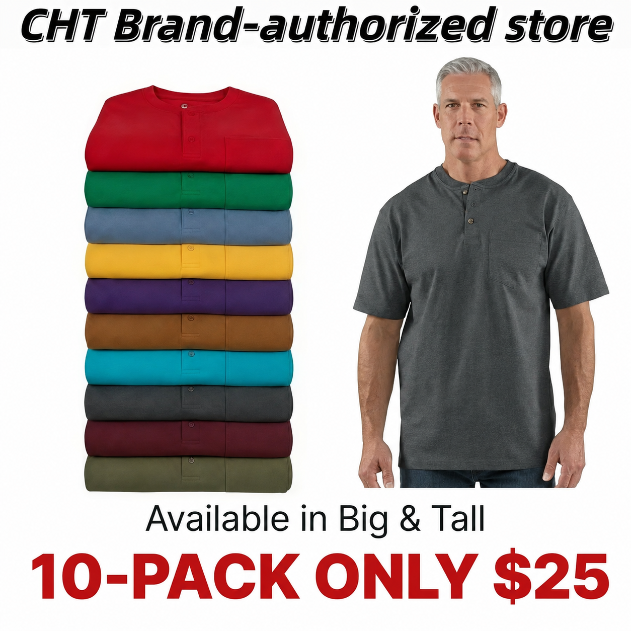 🕒Today Only – Last Day Deal ! CHT Men's K84 Heavyweight Work Polo with pocket（Note: Colors are customizable.)