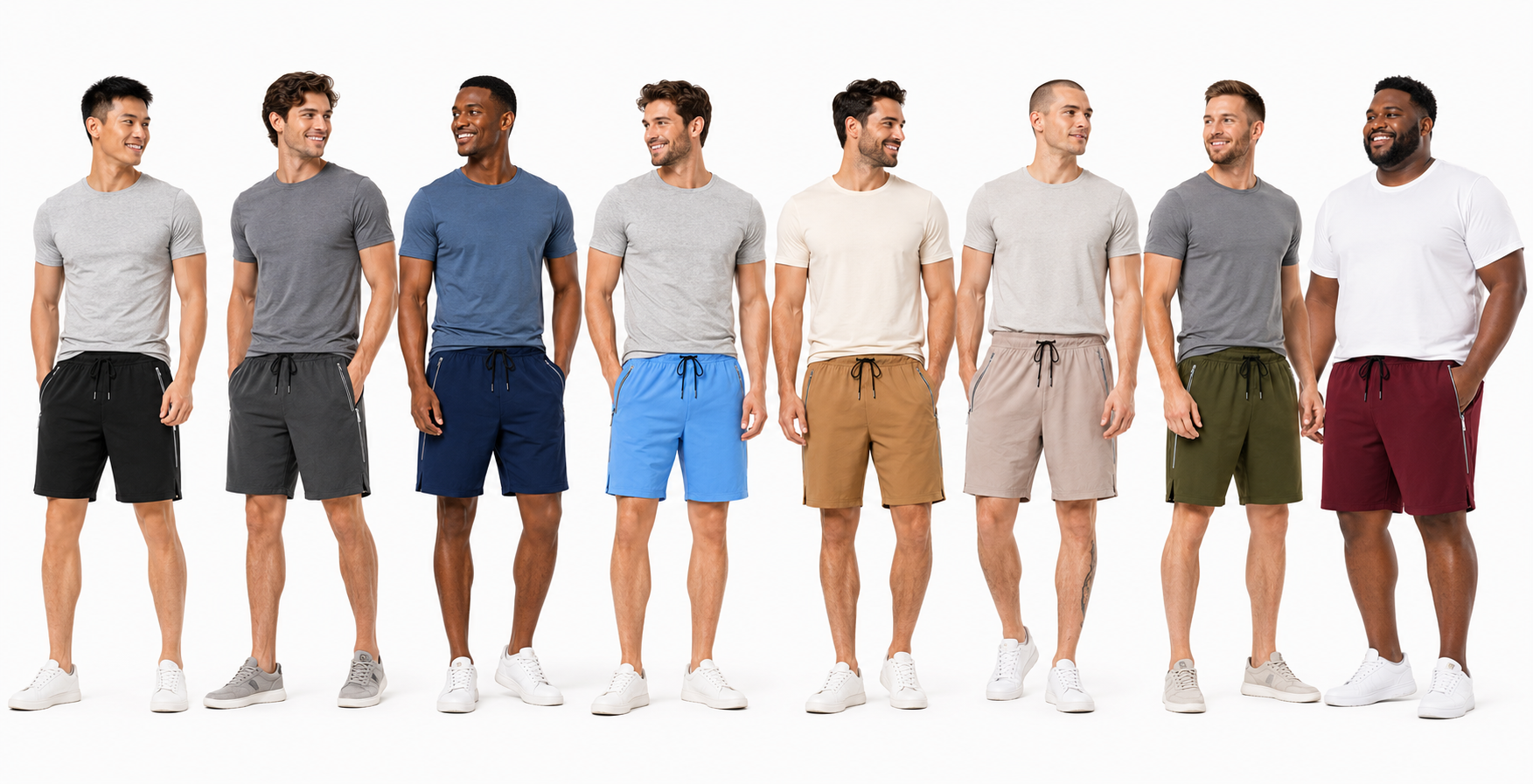 Men’s Drawstring Elastic-Waist Athletic Shorts