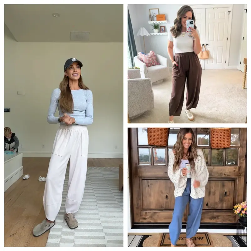 🛒 90% OFF NOW!Womens Baggy Wide Leg Pants Casual Elastic Waisted Palazzo Harem Pants With Pockets（Note: Colors are customizable.)