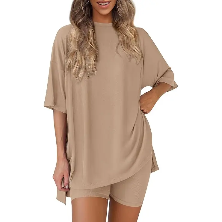 Women's oversized tee and biker shorts set gallery view 11
