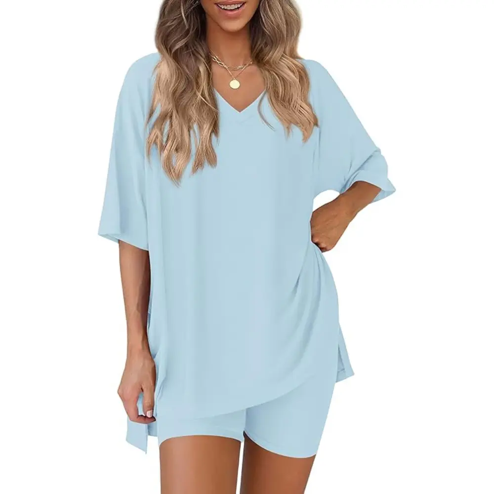 Women's oversized tee and biker shorts set gallery view 43