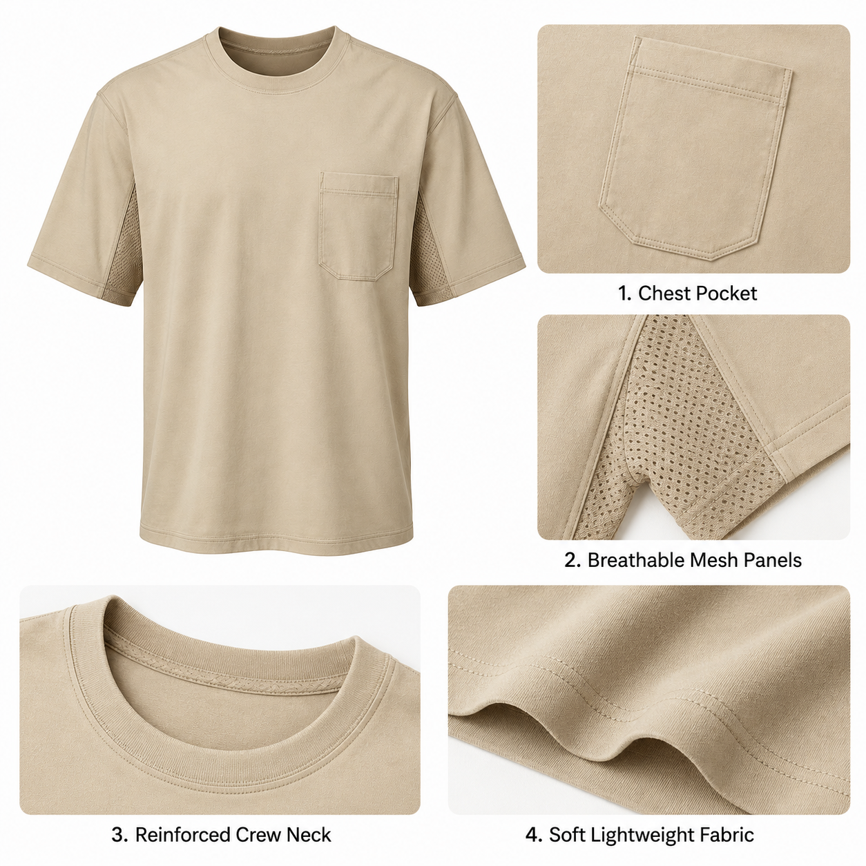 summer pocket tee fabric collar pocket and stitching details