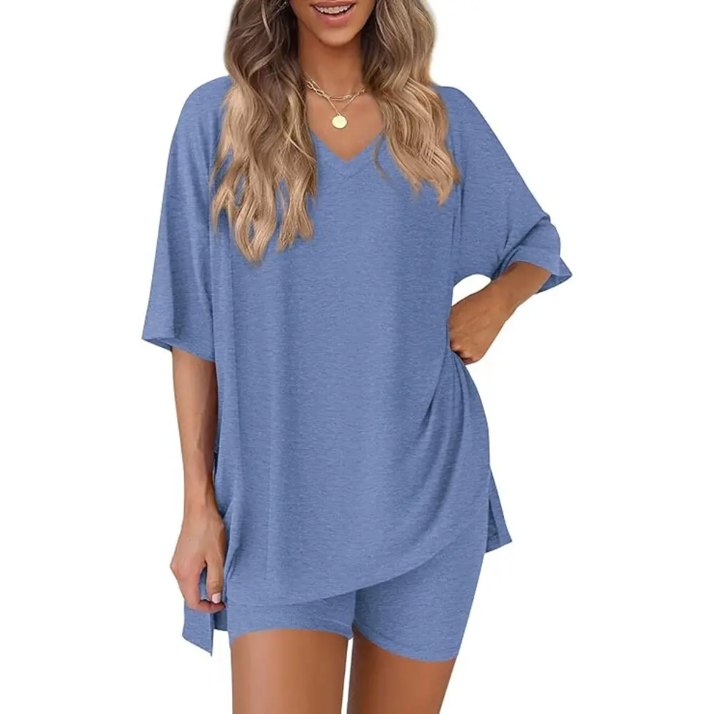 Women's oversized tee and biker shorts set gallery view 44