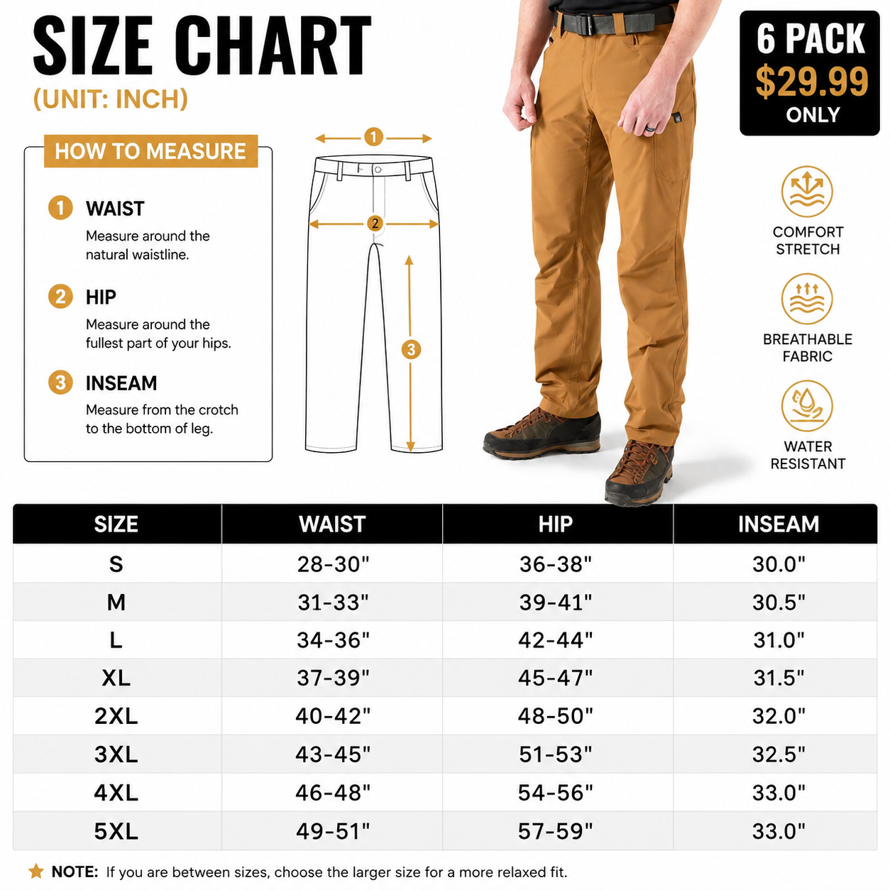 Men's Lightweight Work Pants for Summer