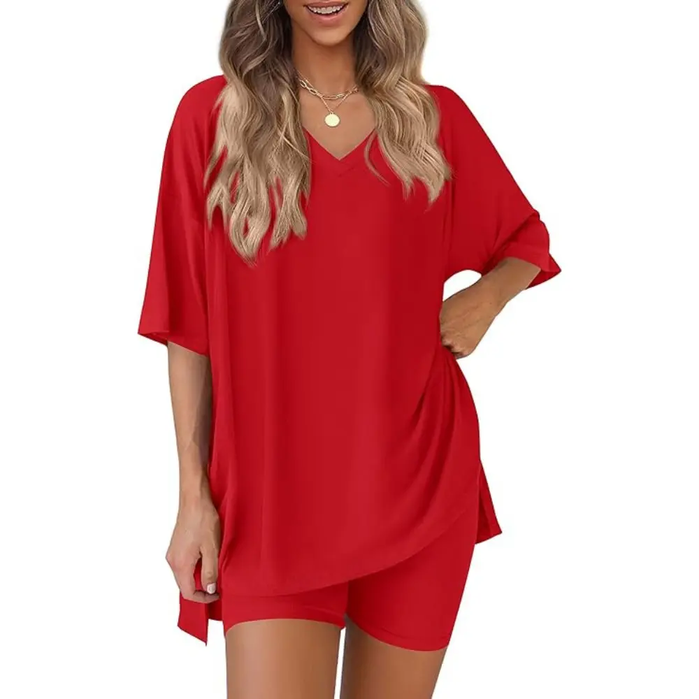 Women's oversized tee and biker shorts set gallery view 36