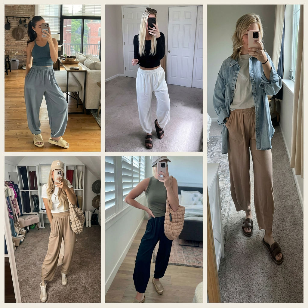 🔥Women's Baggy Wideleg Pants Casual Elastic Waisted Palazzo Harem Pants with Pockets（Note: Colors are customizable.)